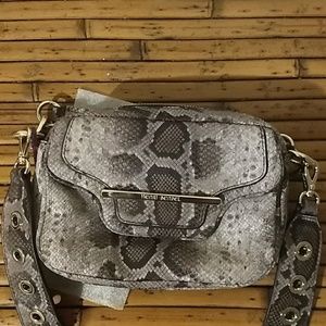 Henri Bendel Hasp SnakeSkin Convertable Handbag